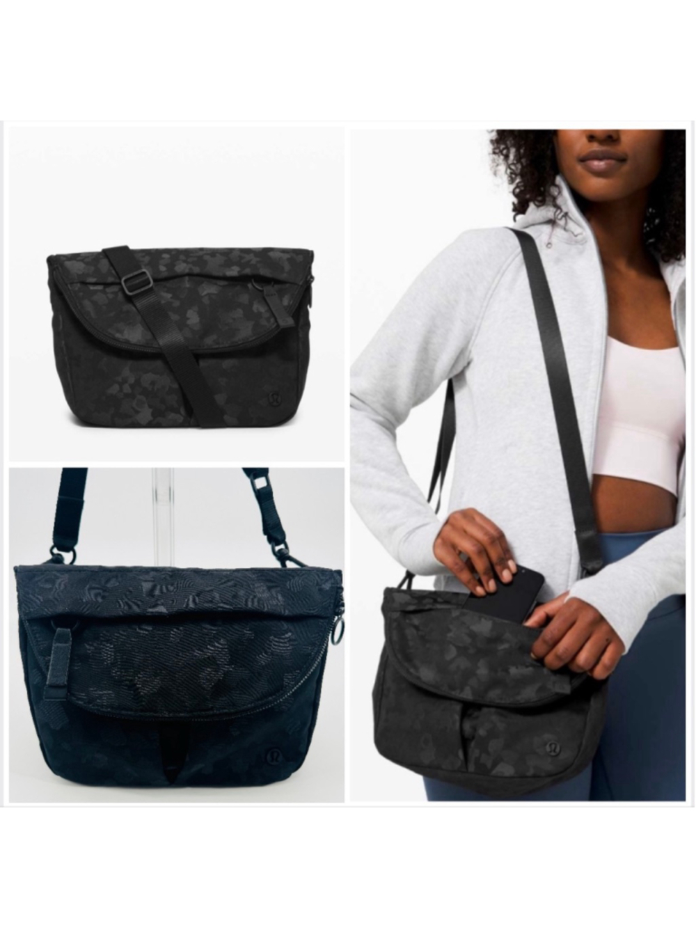 Lululemon All Night Festival Crossbody Bag Black Camo
